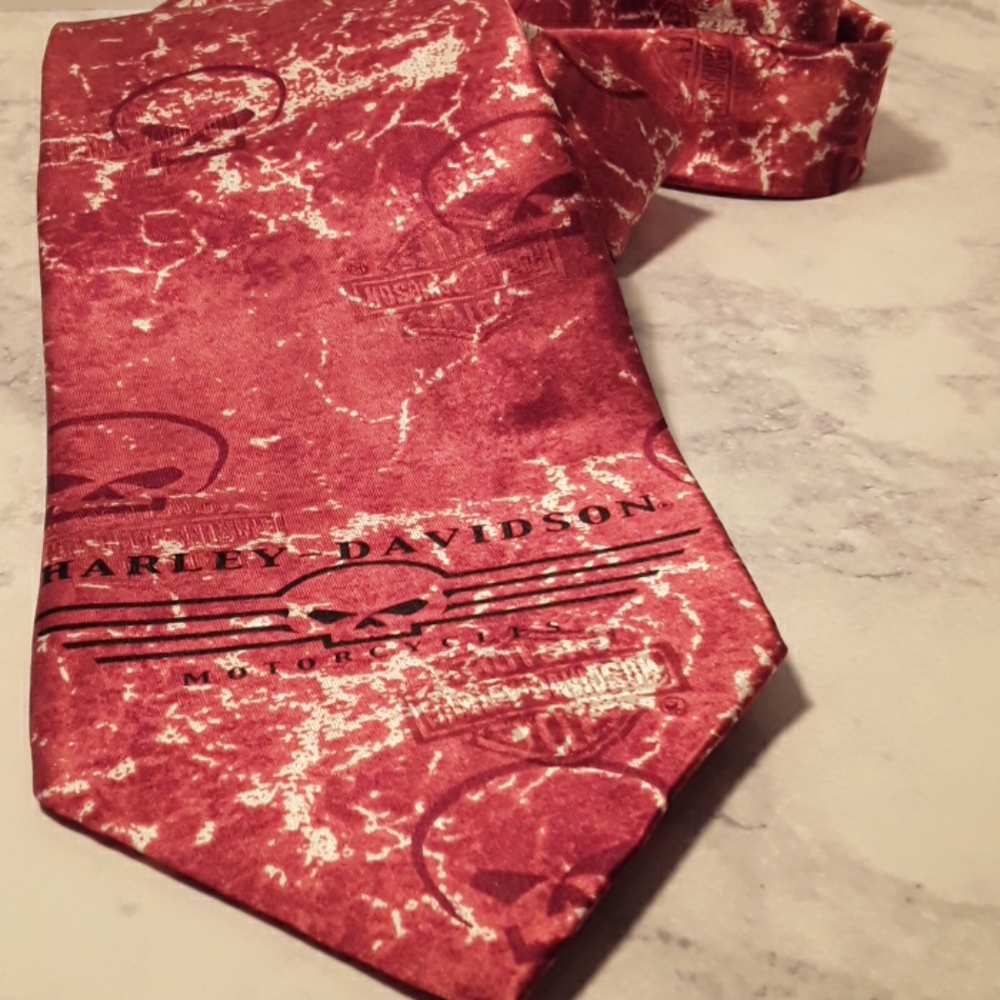 Harley Davidson 2007 Distressed Skull Tie Necktie